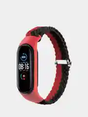 Багровый ремешок нейлоновый для Xiaomi mi band 3, 4, 5, 6, плетёный