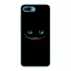 Черный силиконовый чехол на Honor 10 / Хонор 10 прозрачный, с рисунком, защита камеры