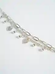 Серебряный женский браслет с подвесками "Сердечки"