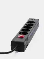 Сетевой фильтр duwi 5 гнезд  с заземл. ПВС 3*0,75 3м, 10А/2,2кВт   2USB черный 32593 2