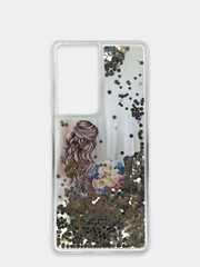 Чехол Samsung Galaxy S21 Ultra, Галакси С21 силиконовый переливающийся, жидкий с блестками