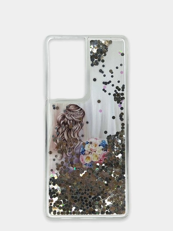 Чехол Samsung Galaxy S21 Ultra, Галакси С21 силиконовый переливающийся, жидкий с блестками