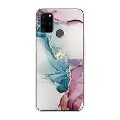 Ледяной силиконовый чехол на Honor 9A / Хонор 9А прозрачный, с рисунком, защита камеры