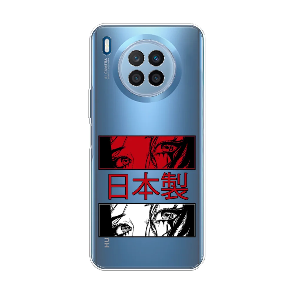 Алый чехол на Huawei Nova 8i/Honor 50 lite / Хонор 50 Лайт прозрачный с рисунком, защита камеры