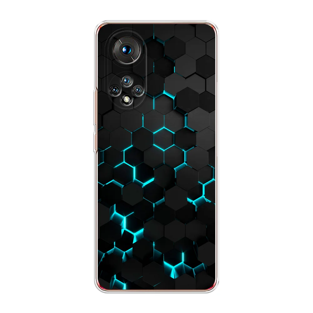 Бирюзовый чехол на Huawei Nova 9/Honor 50 / Хуавей Нова 9/Хонор 50 прозрачный, с рисунком