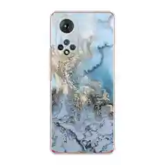 Голубой чехол на Huawei Nova 9/Honor 50 / Хуавей Нова 9/Хонор 50 прозрачный, с рисунком
