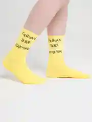 Желтый носки цветные, с надписями