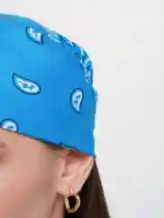 Синий бандана с принтом