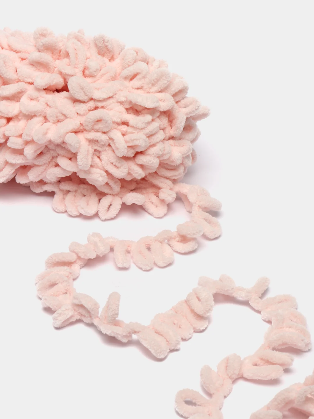 Пастельно-коралловый пряжа Alize Puffy Fine, петельки маленькие, 100 г, 14 м