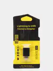 Черный переходник адаптер Lightning-USB OTG на iPhone