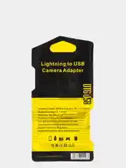 Черный переходник адаптер Lightning-USB OTG на iPhone