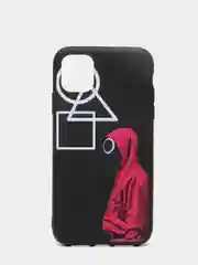 Угольный чехол "Игра в кальмара" iPhone 6S, 7, 8 Plus, XR, 11, 12 Mini 13 Pro Max силиконовый айфон