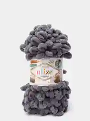 Угольный пряжа Alize puffy, большие петельки, микрополиэстр, 100 г