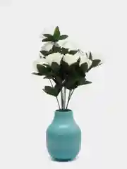 Белый букет роз 9 голов, искусственные, ритуальные цветы