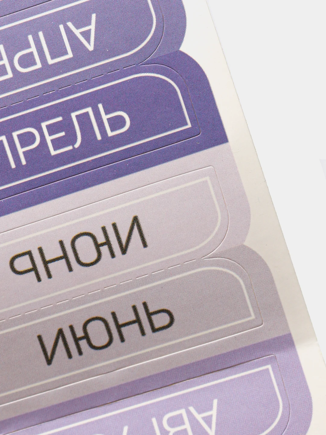 Наклейки-разделители для ежедневника "Месяца", 9 х 18 см