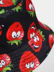 Черный двусторонние яркие панамки для девочек