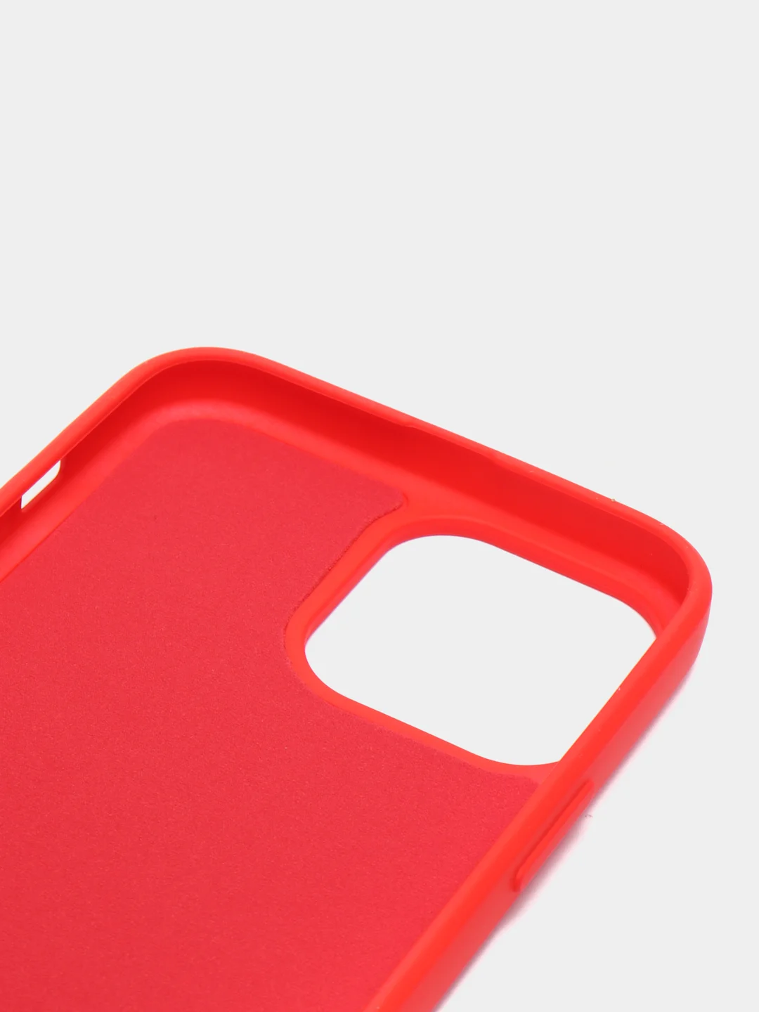 Красный чехол для iPhone 13, 13 Pro, 13 Pro Max силиконовый с микрофиброй