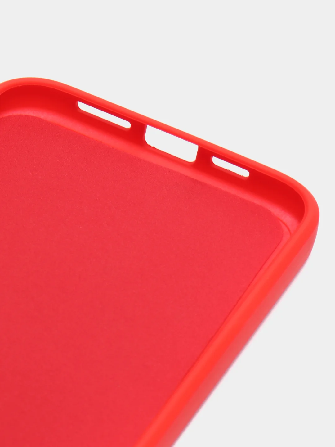 Красный чехол для iPhone 13, 13 Pro, 13 Pro Max силиконовый с микрофиброй