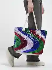 Синий сумка женская с пайетками