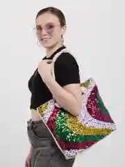 Тёмно-зелёный сумка женская с пайетками