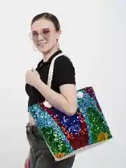 Голубой сумка женская с пайетками