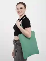 Зеленый шоппер хлопковый, двухсторонний
