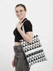 Голубой шоппер хлопковый, двухсторонний
