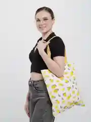 Желтый шоппер хлопковый, двухсторонний