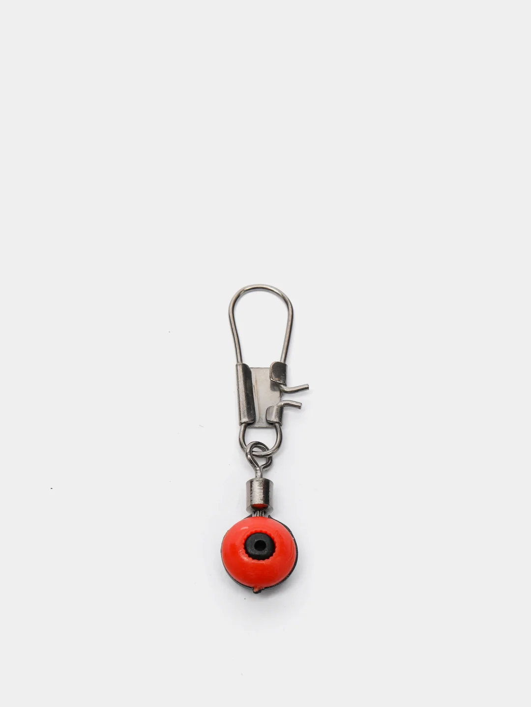 Красный карабин + вертлюг со скользящей бусиной power swivel