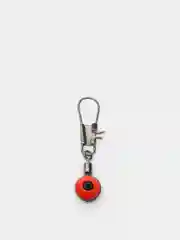 Красный карабин + вертлюг со скользящей бусиной power swivel