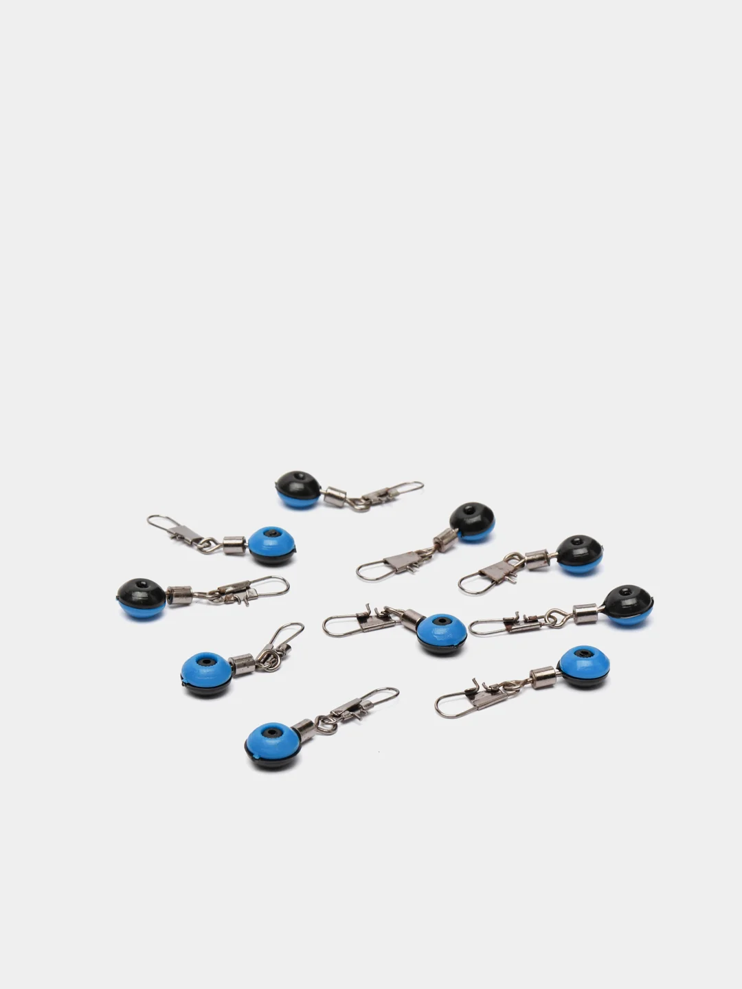 Синий карабин + вертлюг со скользящей бусиной power swivel