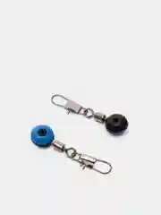 Синий карабин + вертлюг со скользящей бусиной power swivel