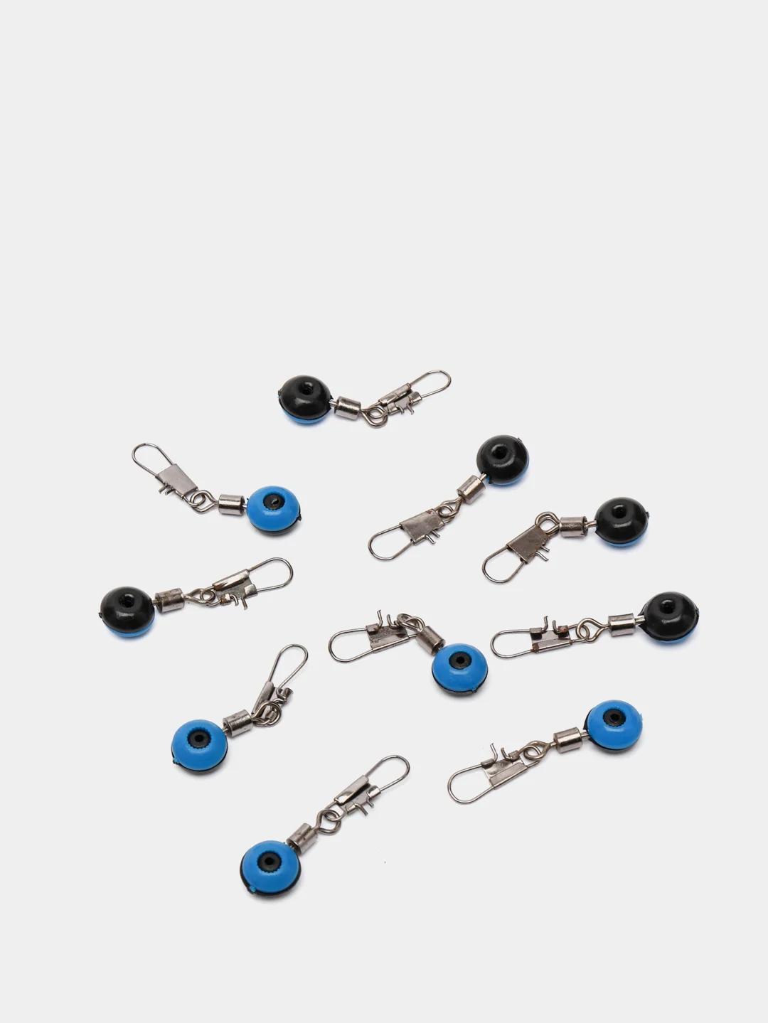 Синий карабин + вертлюг со скользящей бусиной power swivel