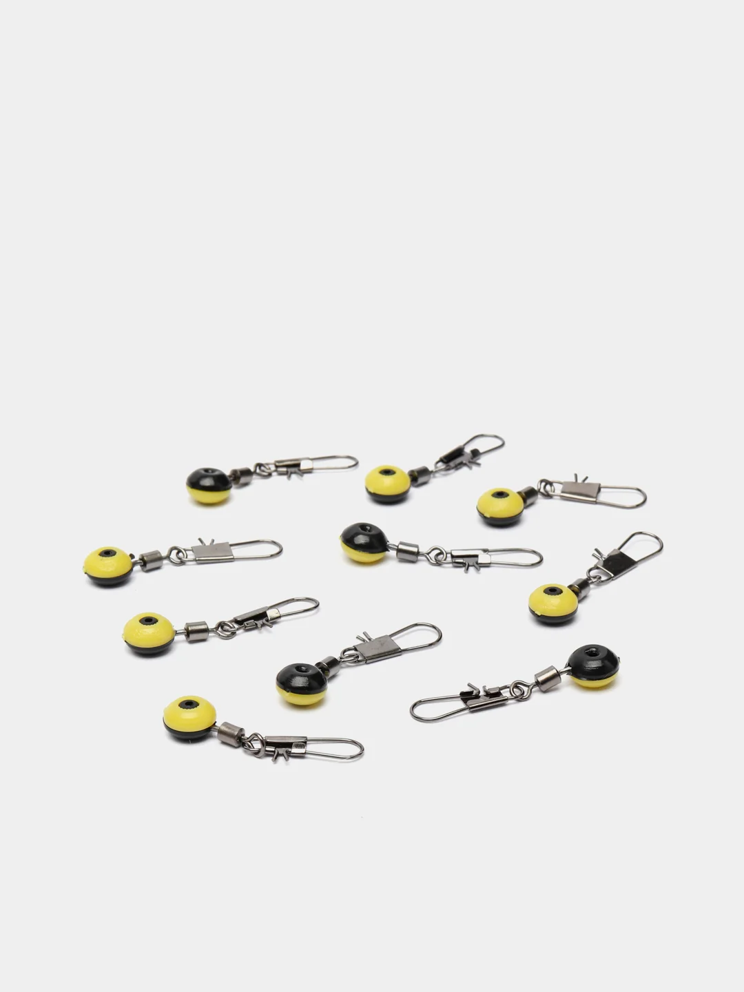 Желтый карабин + вертлюг со скользящей бусиной power swivel