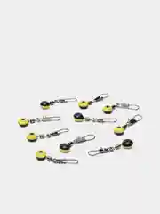 Желтый карабин + вертлюг со скользящей бусиной power swivel