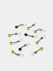 Желтый карабин + вертлюг со скользящей бусиной power swivel