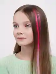Розовый цветные пряди на заколке