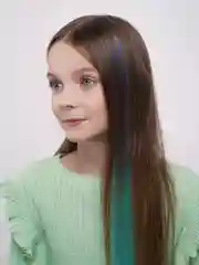 Индиго цветные пряди на заколке