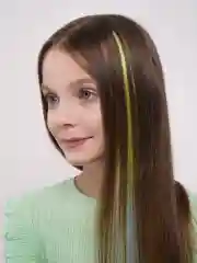 Салатовый цветные пряди на заколке