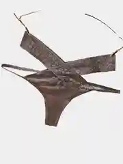 Серый трусы Стринги женские пикантные