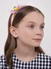 Коралловый ободок с блестками