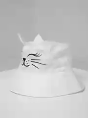 Белый панама детская "Котик", 1-2 года