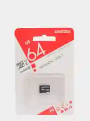 Карта памяти SmartBuy micro SDHC Class 10, 64GB, без адаптера