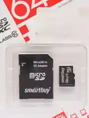 Карта памяти SmartBuy micro-SDXC Class 10, c адаптером, 64 GB