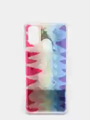 Терракотовый чехол Samsung Galaxy M21, M30s (Самсунг Галакси М21, М30с) переливающийся жидкий блестками
