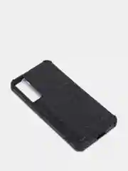 Черный чехол Samsung Galaxy S22, S22 Plus, S22 Ultra, Галакси С22, под кожу с карманом для карты