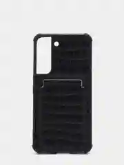 Черный чехол Samsung Galaxy S22, S22 Plus, S22 Ultra, Галакси С22, под кожу с карманом для карты