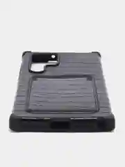 Черный чехол Samsung Galaxy S22, S22 Plus, S22 Ultra, Галакси С22, под кожу с карманом для карты