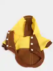 Желтый комбинезон двухцветный для собак, с капюшоном