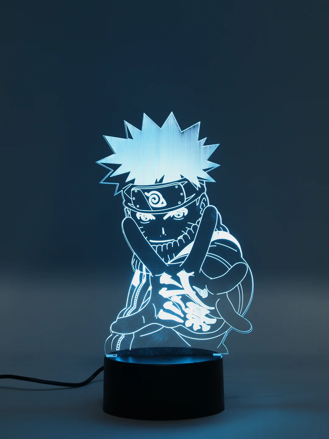 Синий ночник 3D светодиодный "Наруто", USB